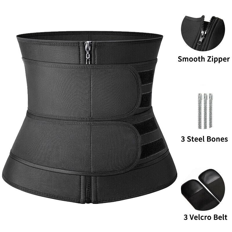 CATTIBOR Men Zipper Sauna Waist Trainer Cincher,Men Neoprene Workout Corset with Adjustable Hook & Eyes,Men & Women Trainer GYM Fitness Shapewear Sport Belt,Men Sportwear Polyster