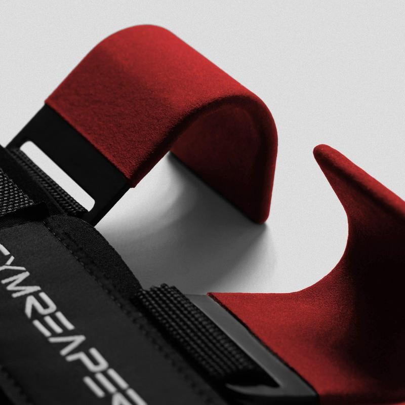 Premium Padding Gymreapers Lifting Hooks - Red, for Barbell
