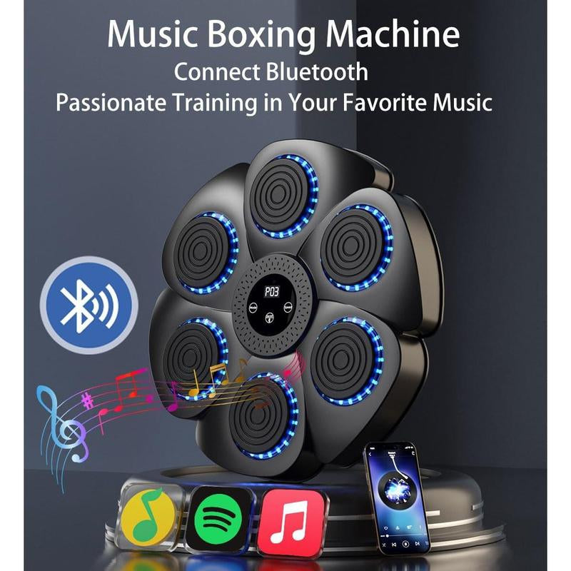 Music Boxing Machine with Boxing Gloves, Smart Bluetooth Boxing Equipment Wall Mounted Punching Pad with 9 Modes and 18 Speeds, Boxing Training Target Workout for Adults