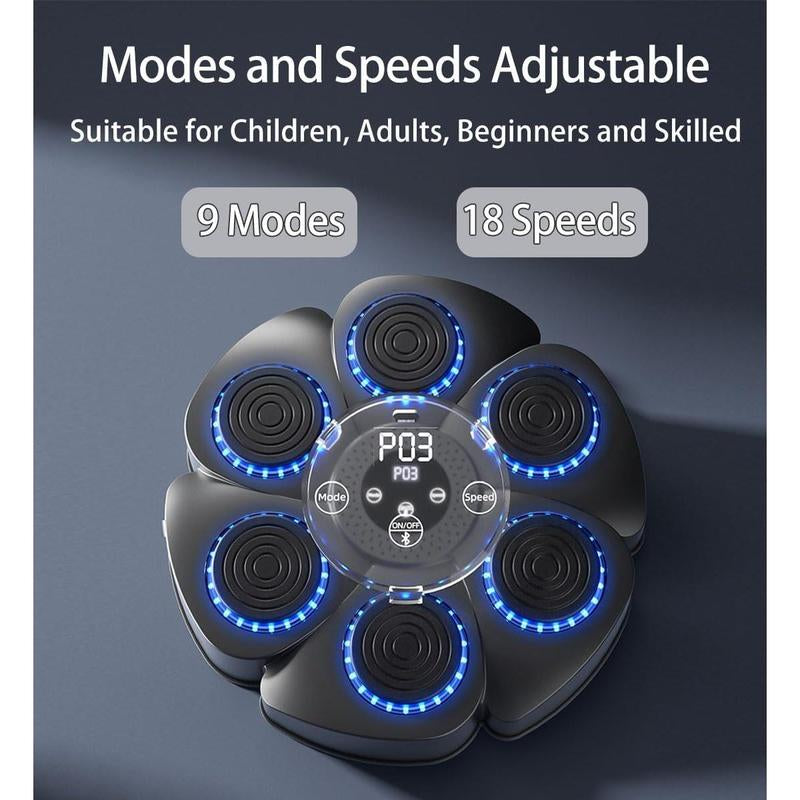 Music Boxing Machine with Boxing Gloves, Smart Bluetooth Boxing Equipment Wall Mounted Punching Pad with 9 Modes and 18 Speeds, Boxing Training Target Workout for Adults