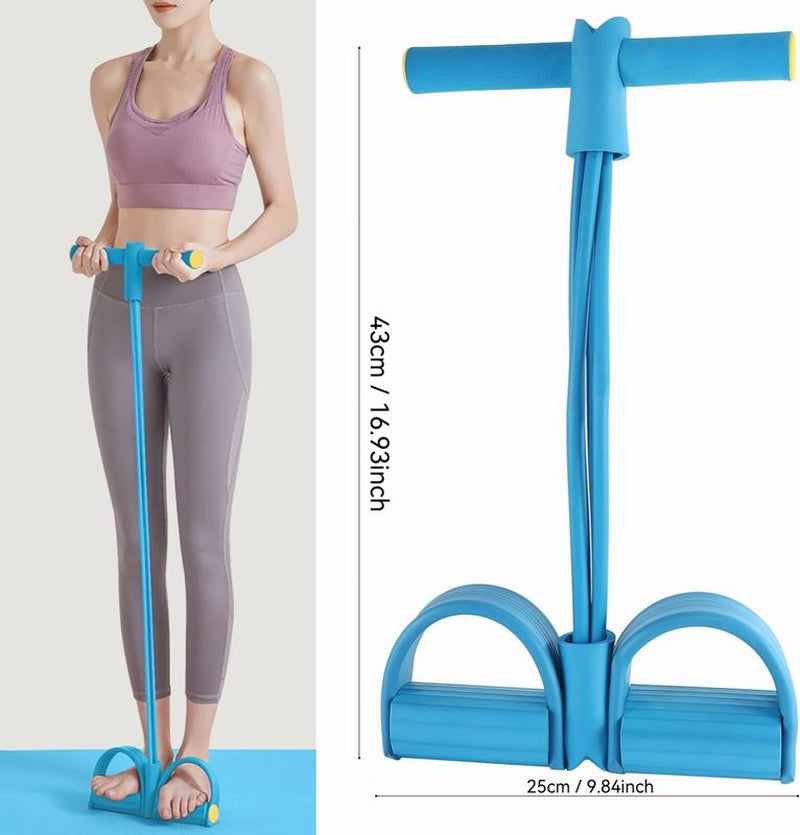 4-Tube Multi - Function Tension Rope with Handles - Home Gym Sit - up & Tummy Training Equipment for Men & Women