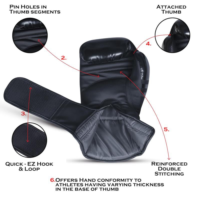 Right Punch Boxing Gloves for Men & Women – Faux Leather Muay Thai, Kickboxing, MMA & Sparring Gloves – Training Heavy Bag Gloves with Secure Wrist Strap & Thumb Lock – 2 4 6 8 10 12 14 16Oz