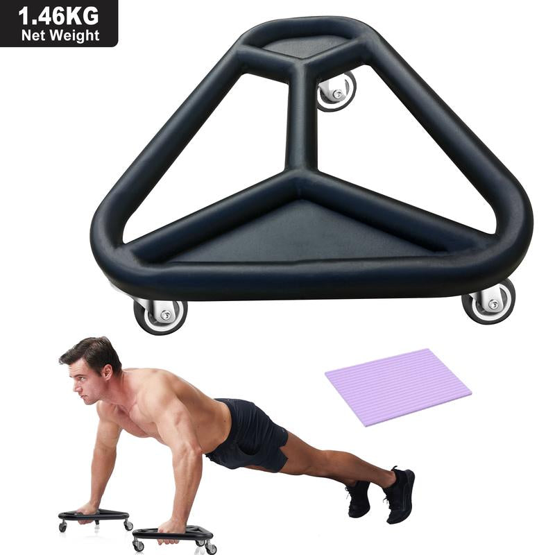 HOTWAVE Abdominal Muscle Wheel Triangle Wheel 360° Rotation Suitable for Men and Women Home Fitness Equipment