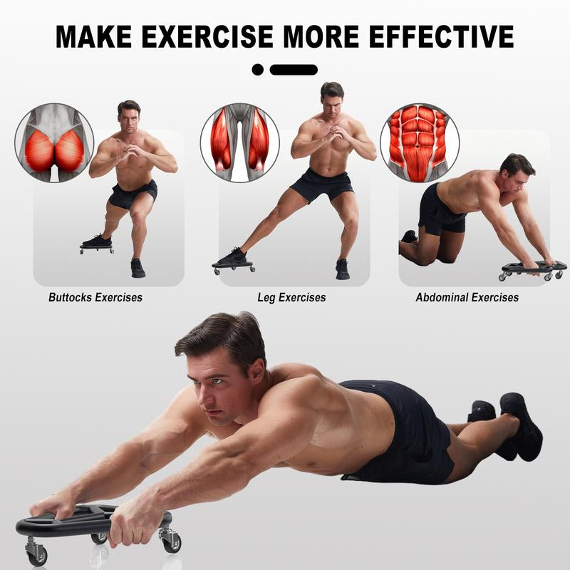 HOTWAVE Abdominal Muscle Wheel Triangle Wheel 360° Rotation Suitable for Men and Women Home Fitness Equipment