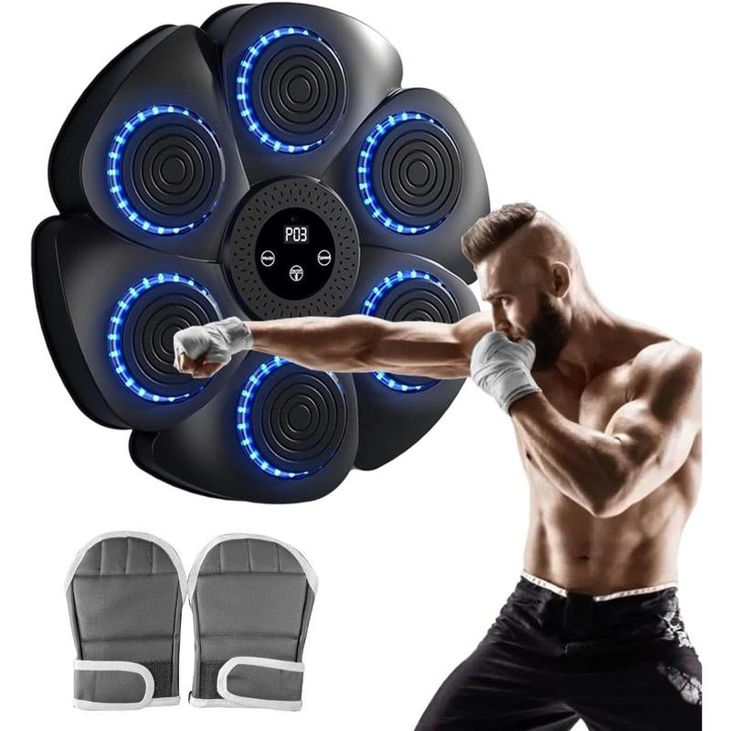 Music Boxing Machine with Boxing Gloves, Smart Bluetooth Boxing Equipment Wall Mounted Punching Pad with 9 Modes and 18 Speeds, Boxing Training Target Workout for Adults