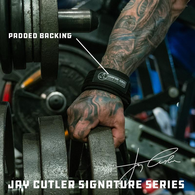 Jay Cutler Signature Series D Ring Lifting Straps - Maximum Support, Padded Back, Thick Strap for Superior Grip, Durable & Reliable Design