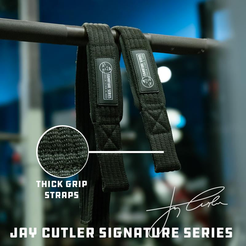 Jay Cutler Signature Series D Ring Lifting Straps - Maximum Support, Padded Back, Thick Strap for Superior Grip, Durable & Reliable Design